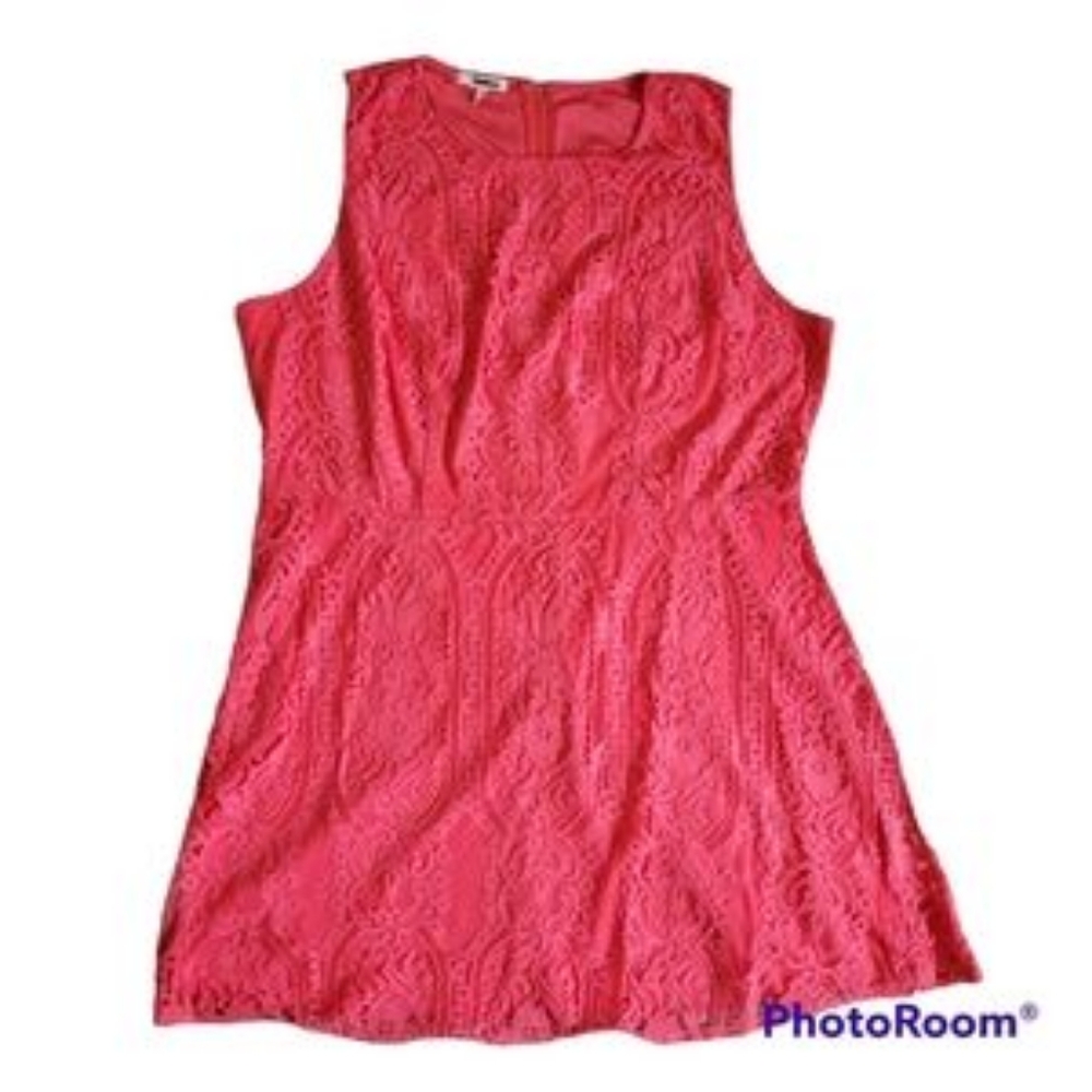 ❤️B2G1 NWOT Maurices Coral Sleeveless Lined Lace Dress Women's Plus Size 16❤️